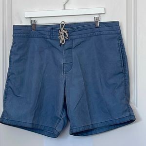 Faherty Blue Sunwashed Swim Trunks 36